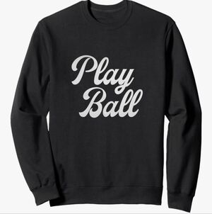 Black 'Play Ball' Sweatshirt New